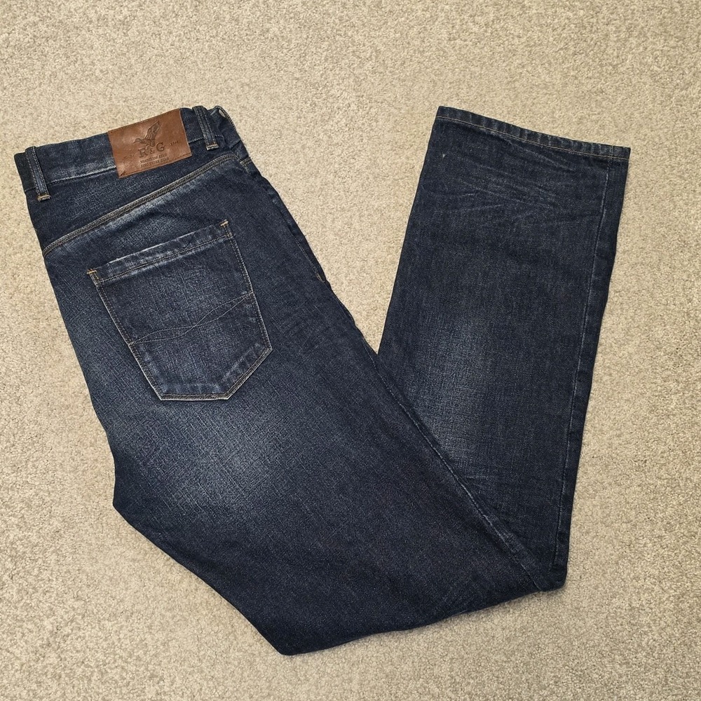 Rodd & Gunn R&G 1946 Buffelhead Jeans Mens 34x32 Straight Slim Dark Wash